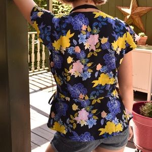 Floral Wrap Blouse